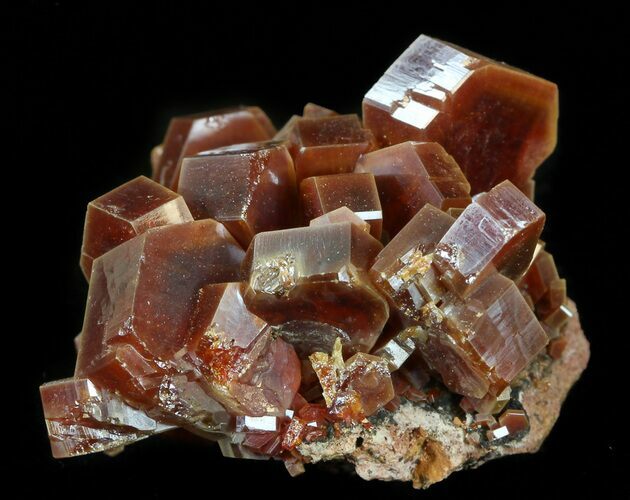 Deep Red Vanadinite Crystals on Matrix - Morocco #42198